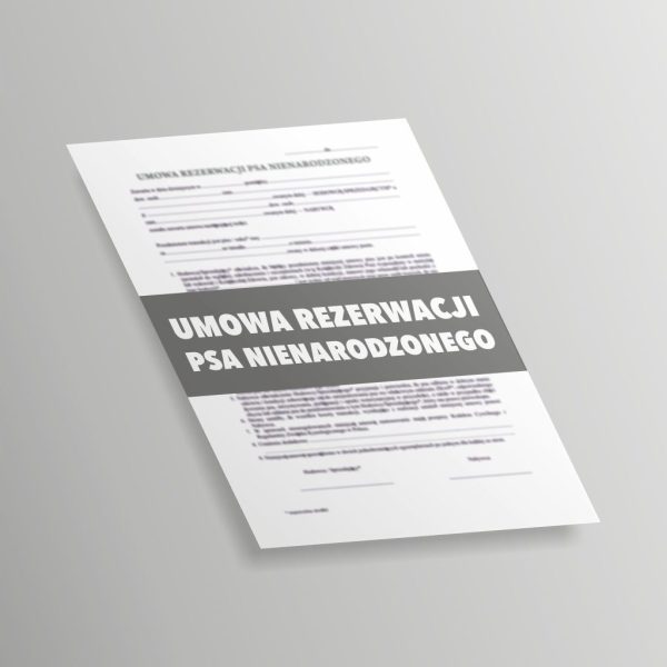 Umowa rezerwacyjna nienarodzonego psa - wzór